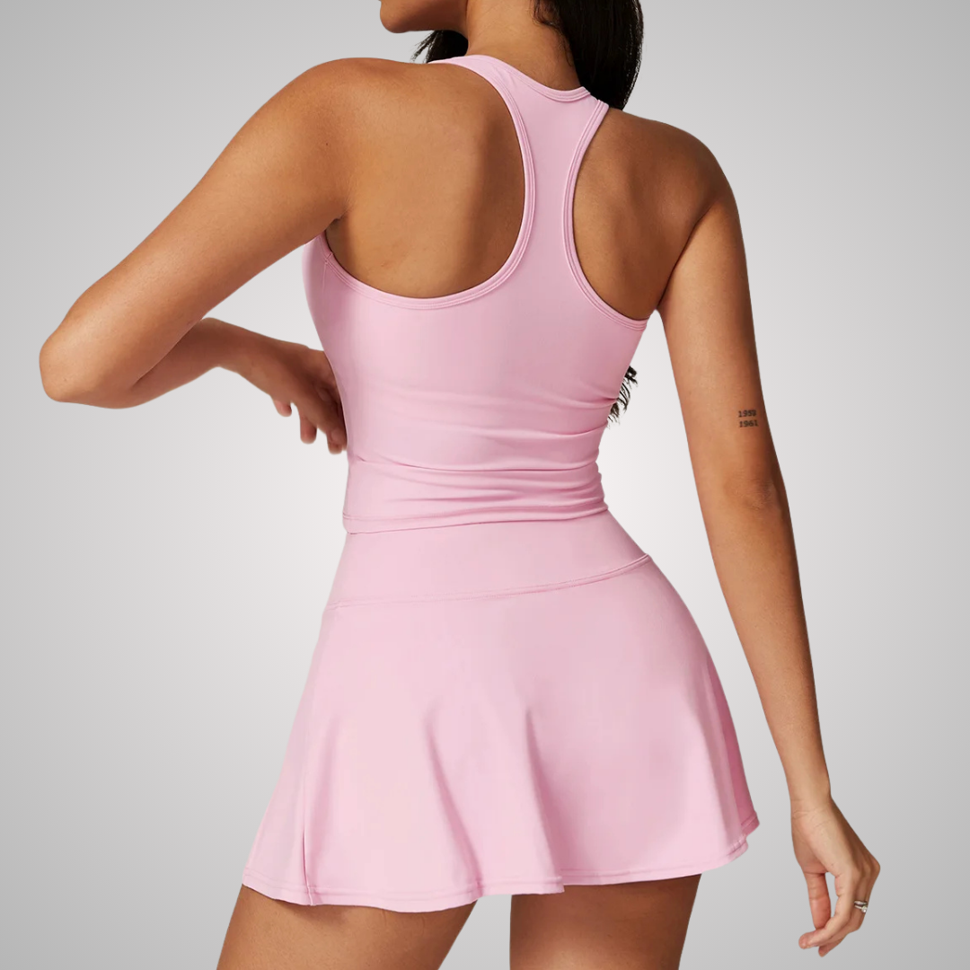 VIVIENNE RACERBACK SINGLET AND SKIRT SET