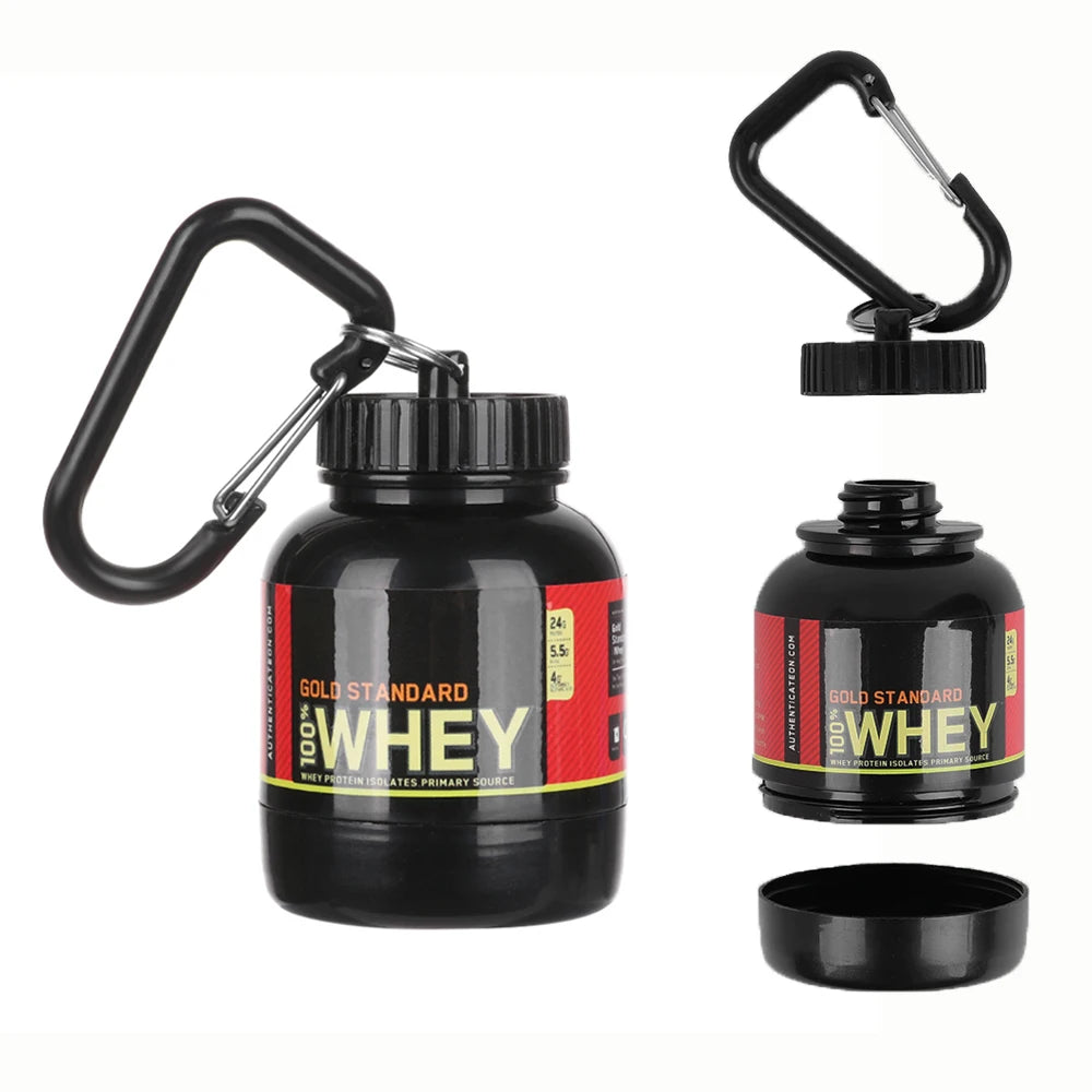 Mini Protein Container: Your On-the-Go Protein Solution. 100ml, Portable, and Convenient with a Keychain Design for Easy Access Anywhere. Leak-Proof Design for Mess-Free Mixing – Attach to Your Bag, Keys, or Belt Loop. Never Miss a Protein Shake Again! Perfect for Your Active Lifestyle.
