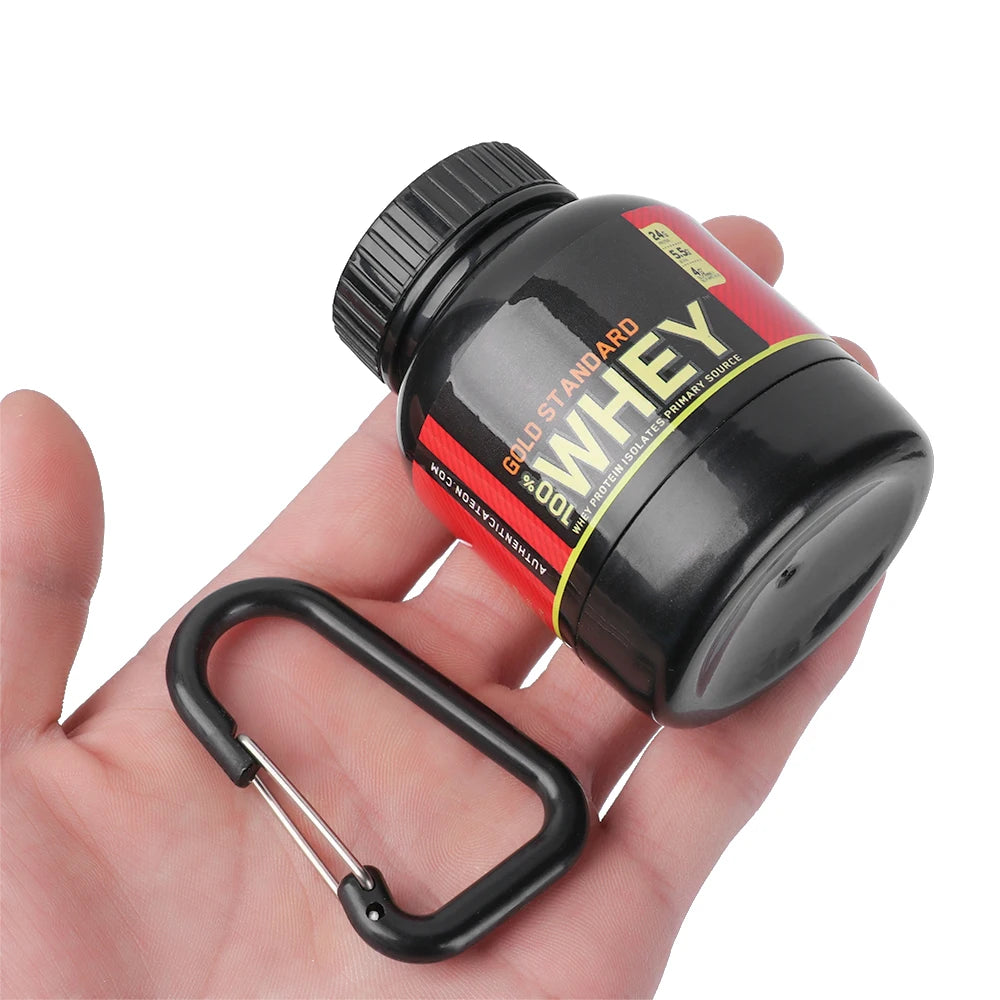 Mini Protein Container: Your On-the-Go Protein Solution. 100ml, Portable, and Convenient with a Keychain Design for Easy Access Anywhere. Leak-Proof Design for Mess-Free Mixing – Attach to Your Bag, Keys, or Belt Loop. Never Miss a Protein Shake Again! Perfect for Your Active Lifestyle.