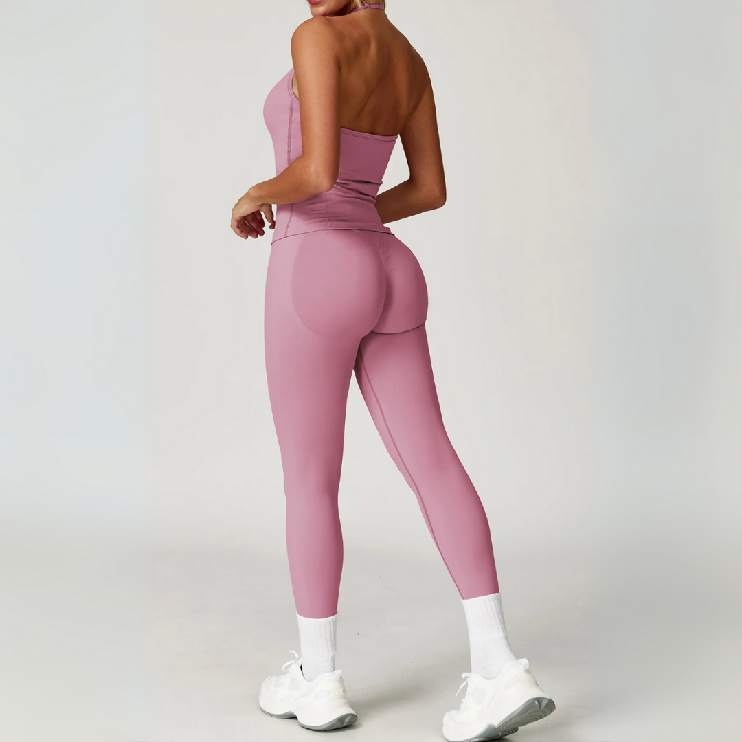 AURORA SEAMLESS HALTER SINGLET & LEGGINGS SET