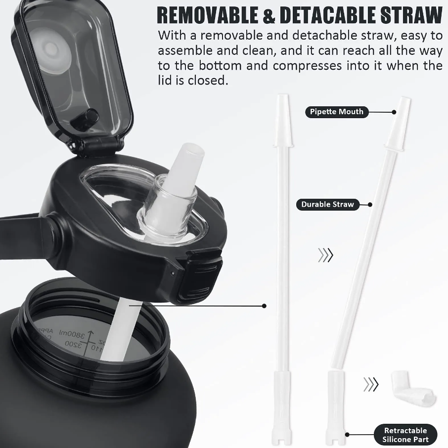 HydroShield 2L Insulated Water Bottle: Leakproof Design, Pop-Up Straw, Eco-Friendly, and Stylish Storage Sleeve – Elevate Your Hydration Game!