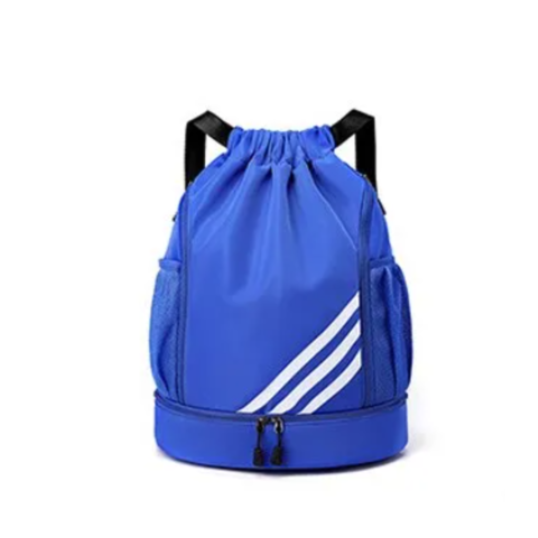 Drawstring Basketball Bag: Perfect blend of style and functionality for basketball enthusiasts and active individuals. Durable nylon and polyester blend for outdoor activities and everyday use. Lightweight design with maximum storage (43cm x 15cm x 34cm) for basketball, shoes, water bottle, and more. Keep essentials organized for the court or casual outings. Elevate your sporty lifestyle with this versatile accessory.