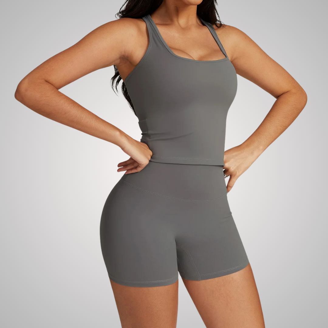 VIVIENNE RACERBACK SINGLET & HIGH WAISTED SHORTS