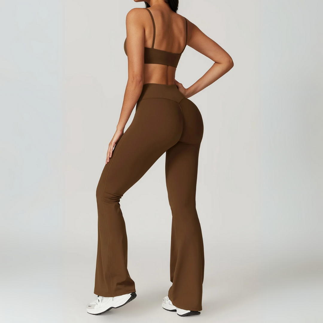 THE TARIJA FLARED V-WAISTED LEGGINGS-Leggings-Gym Giants