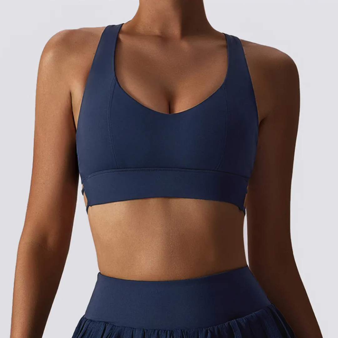 Nicola Sports Bra - Stylish, Comfortable, and Supportive Activewear for Your Workouts. Removable Pads, Breathable Fabric, and Built to Last.