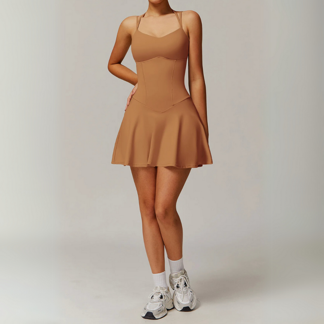 AMALINA V-NECK TENNIS DRESS