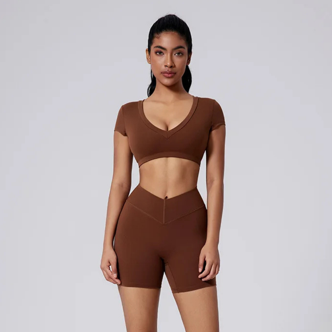 FAWN SEAMLESS HIGH-WAISTED SHORTS
