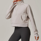 CINDER CROPPED HALF-ZIP SWEATER