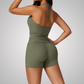 THE ARBOR HALTER SINGLET & SEAMLESS SHORTS SET