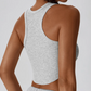 Kira Cropped Tank: Loungewear Luxury and Effortless Elegance in Breathable Cotton. Elevate Your Comfort Game with a Stylish, Curved Silhouette Perfect for Laid-Back Moments or Casual Outings. Redefine Your Loungewear Collection with the Perfect Blend of Trendy Design and Cozy Comfort.