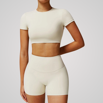 ALINA CROPPED KEYHOLE TEE