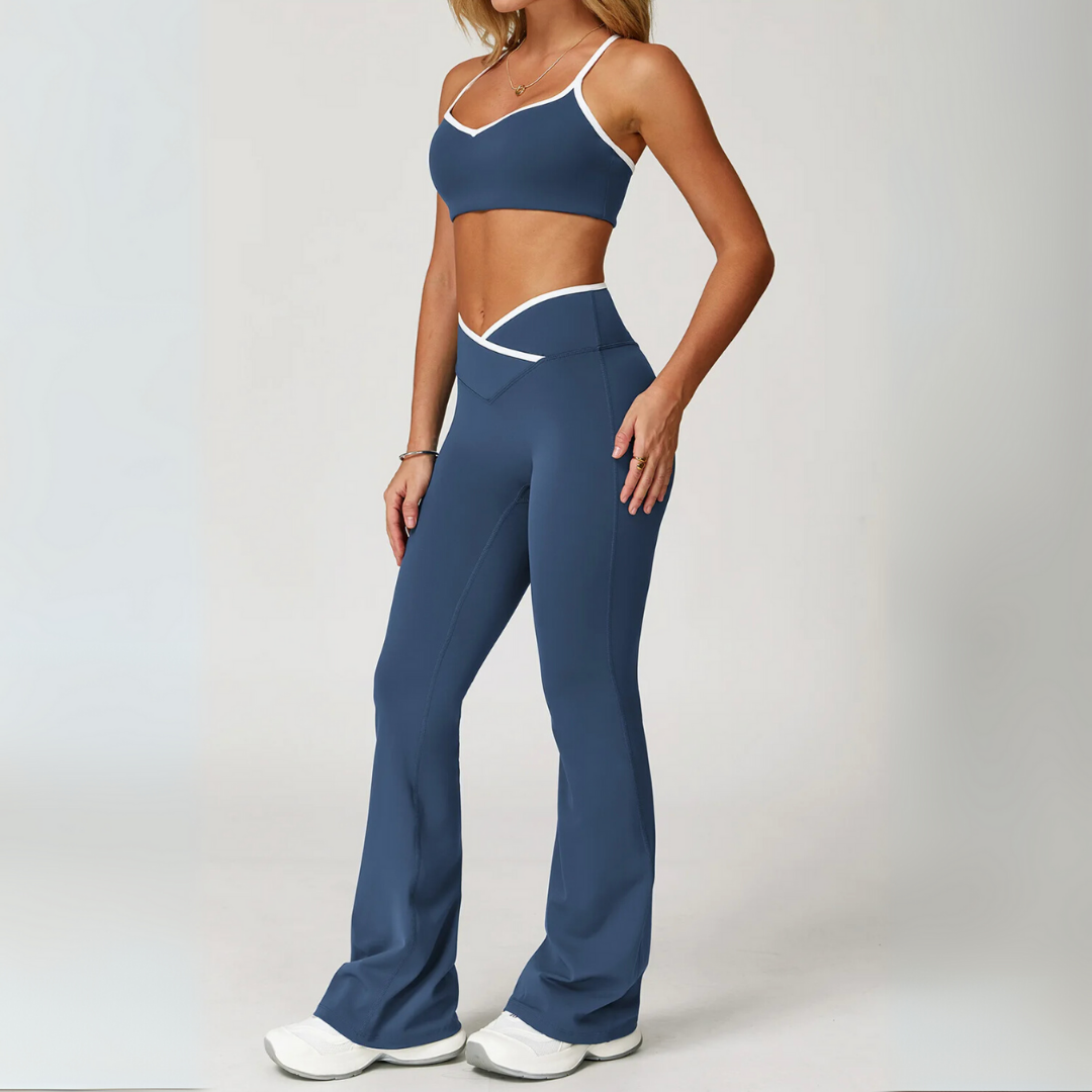 THE ORIARA FLARED LEGGINGS & SPORTS BRA SET