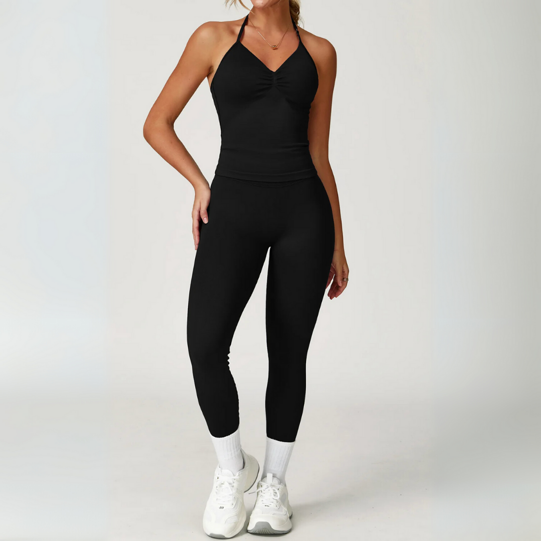 AURORA SEAMLESS HALTER SINGLET & LEGGINGS SET