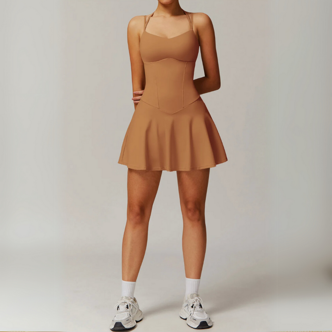 AMALINA V-NECK TENNIS DRESS