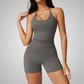 THE ARBOR HALTER SINGLET & SEAMLESS SHORTS SET