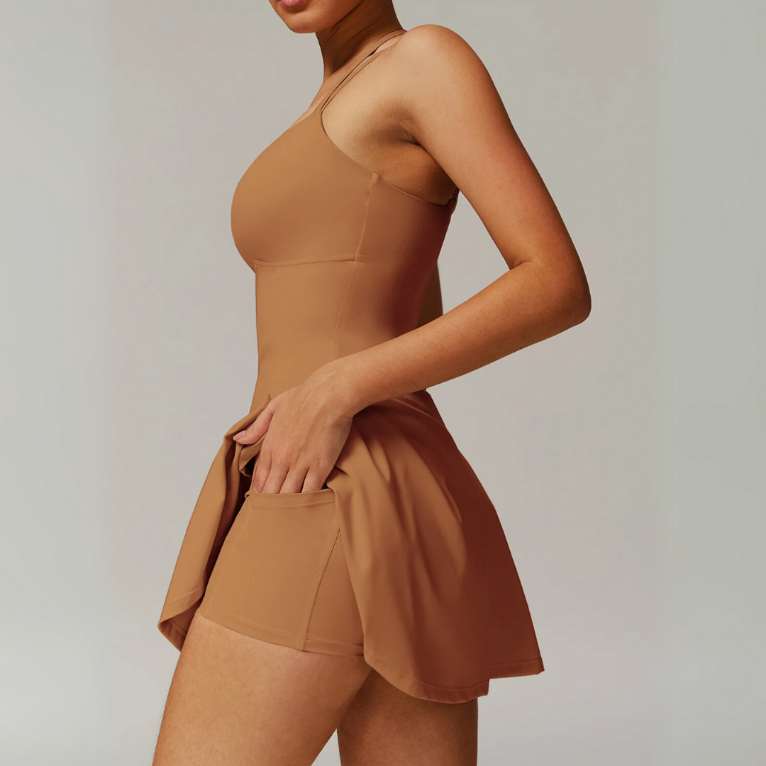 AMALINA V-NECK TENNIS DRESS