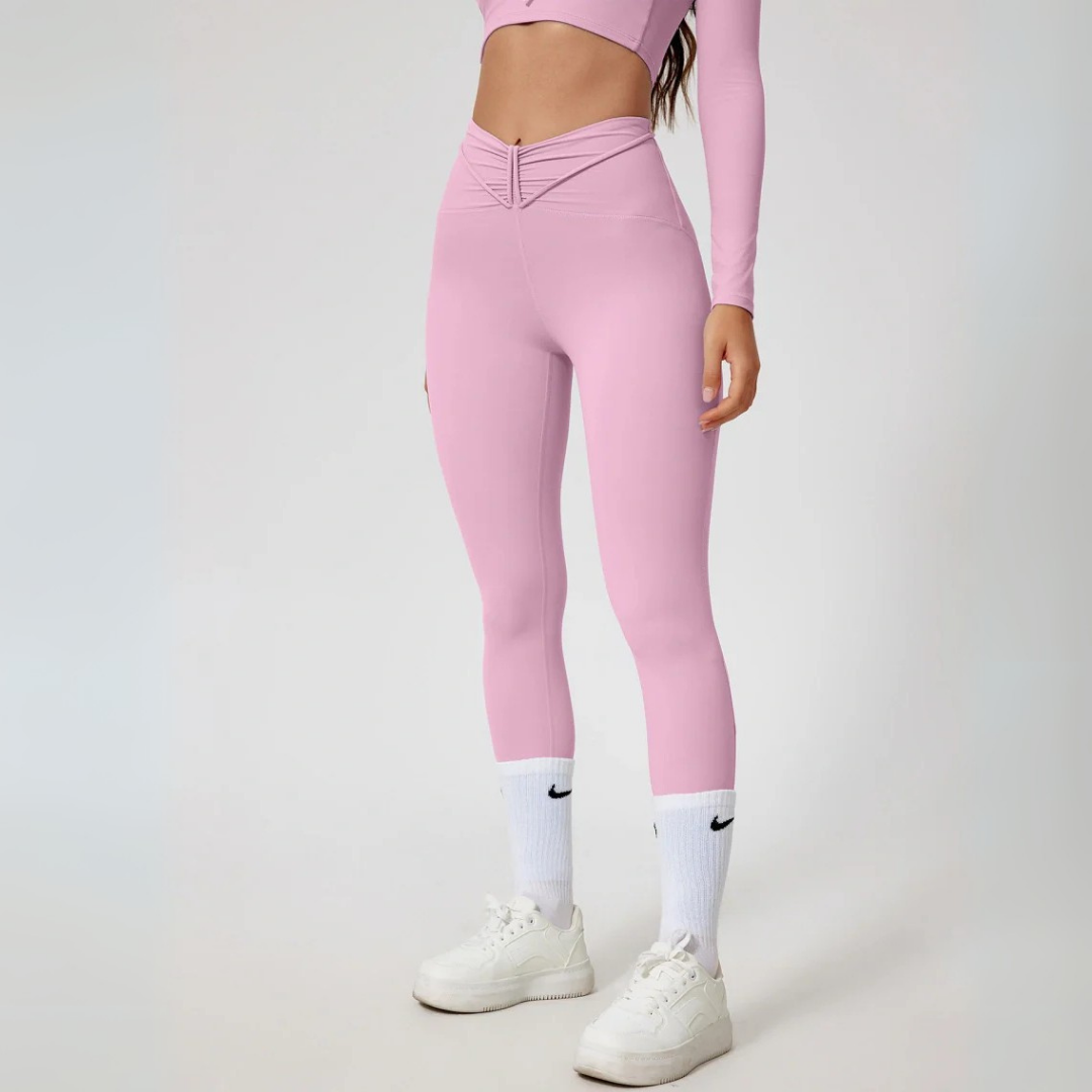 LYSARA LONG SLEEVE TOP AND HIGH-WAIST LEGGINGS SET