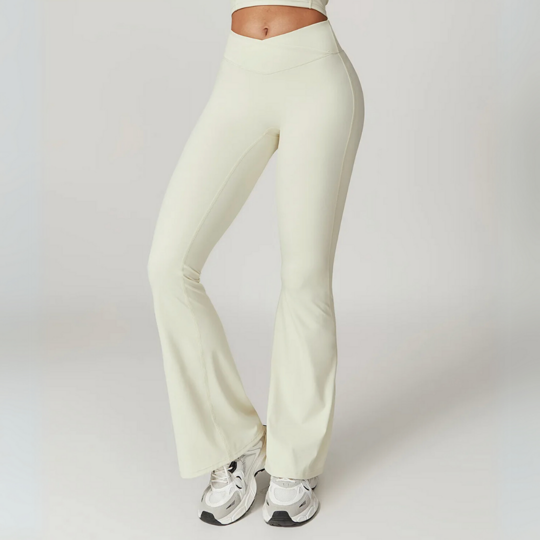 THE TARIJA FLARED V-WAISTED LEGGINGS-Leggings-Gym Giants