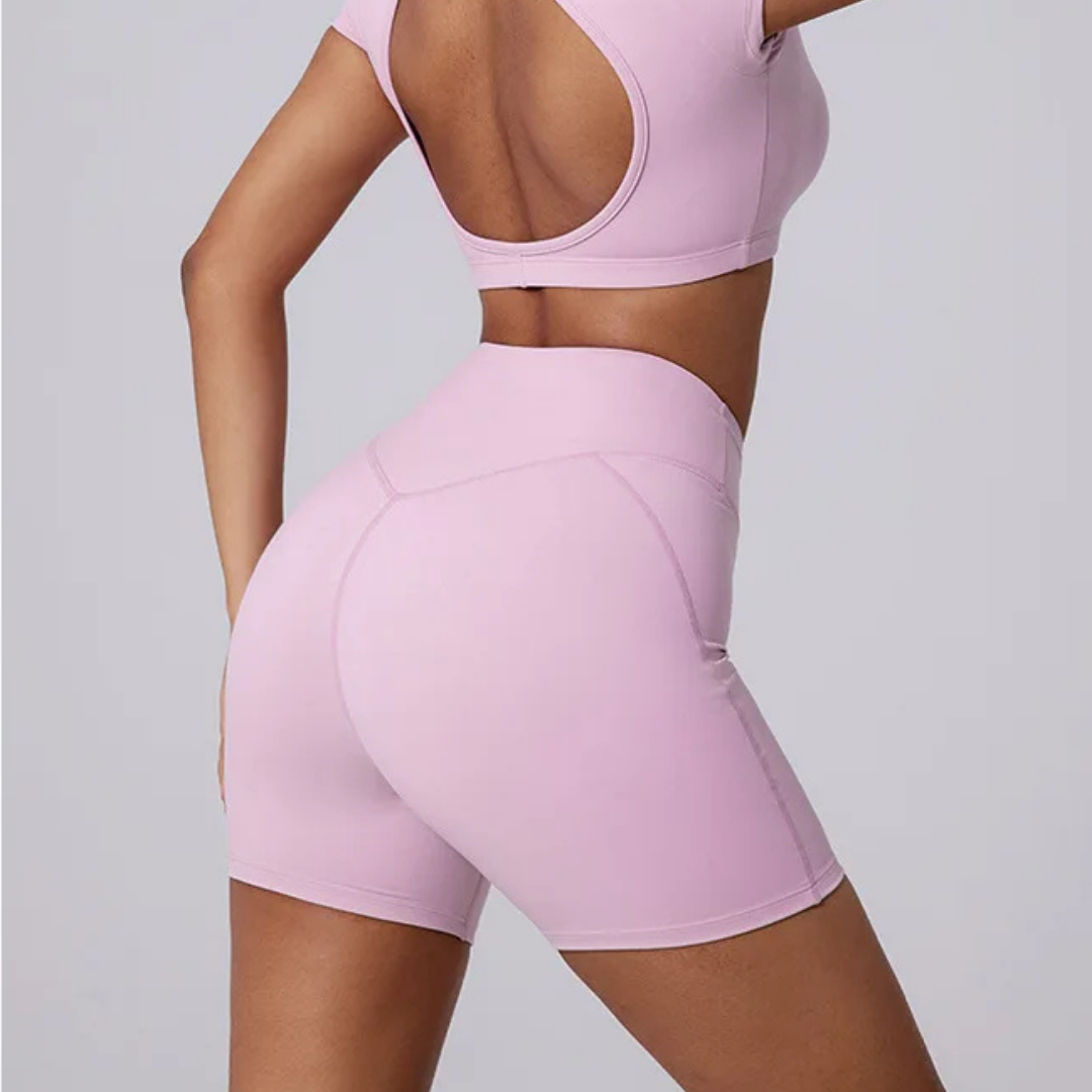 FAWN SEAMLESS HIGH-WAISTED SHORTS