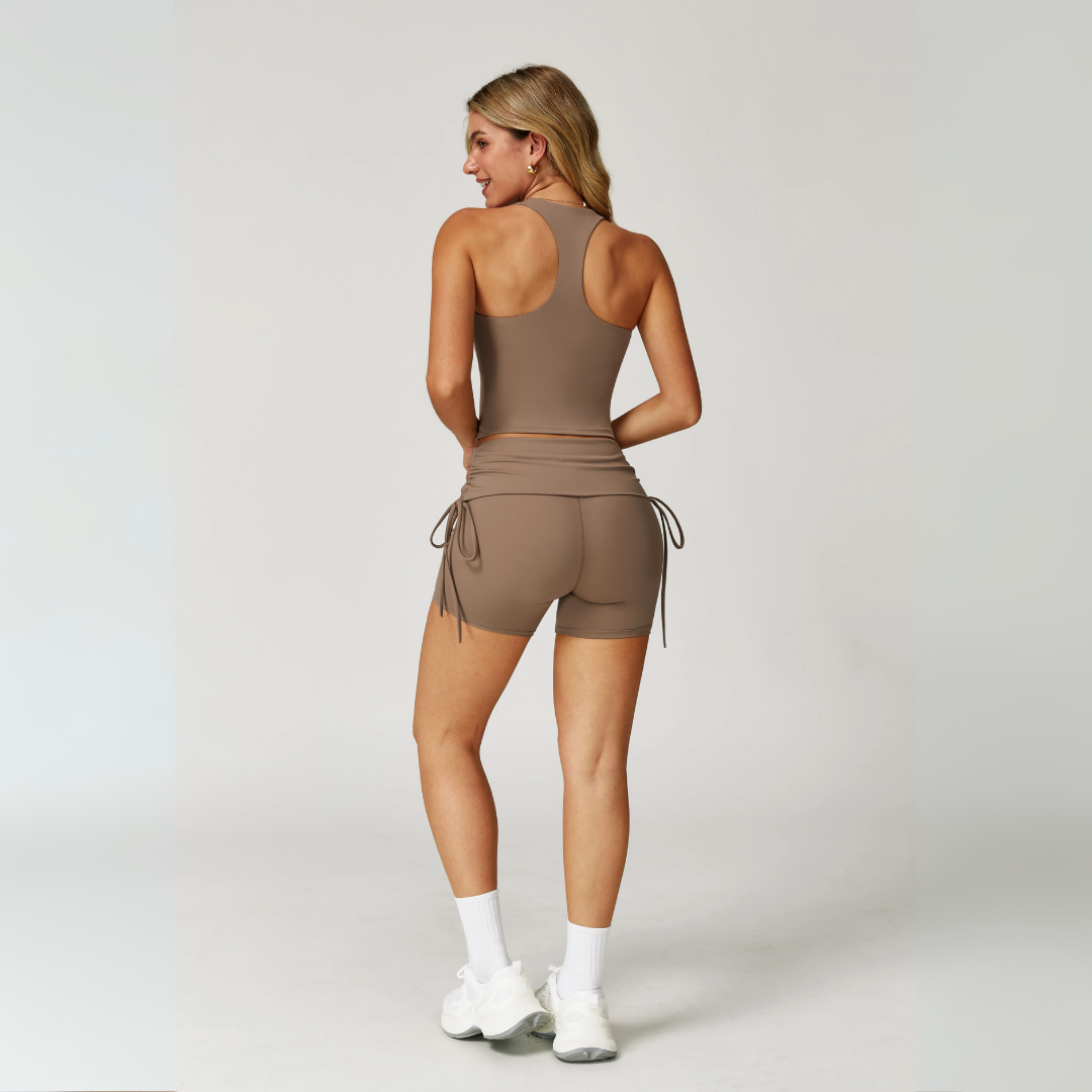 MECCA RACERBACK CROPPED SPORTS BRA