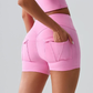 VIANA SEAMLESS MID-RISE SHORTS