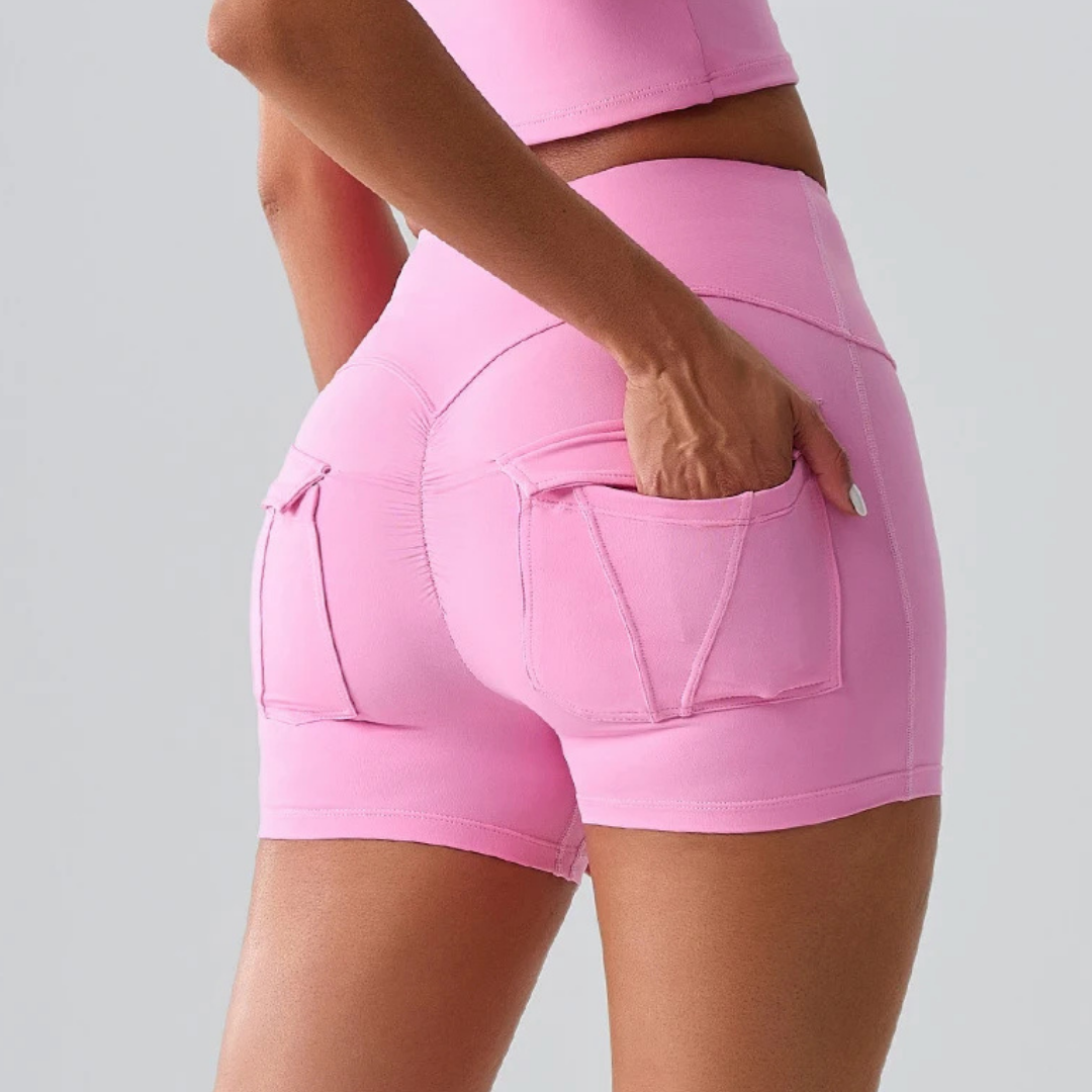 VIANA SEAMLESS MID-RISE SHORTS