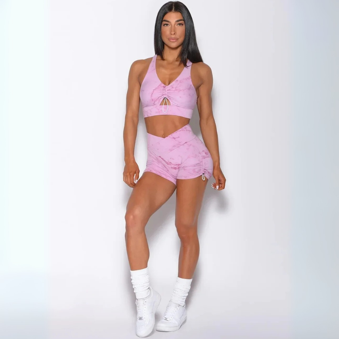TANGIER SEAMLESS SHORTS & SPORTS BRA SET