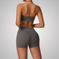 THE ARBOR HALTER SPORTS BRA & SEAMLESS SHORTS SET