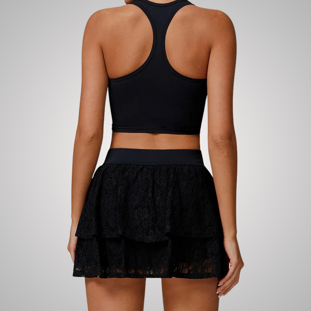 CALANTHA HIGH WAISTED LACE SKIRT