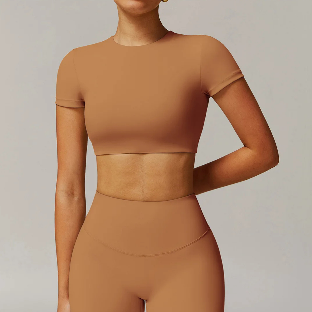 ALINA CROPPED KEYHOLE TEE