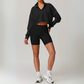 THE SOLINA CROPPED HALF-ZIP SWEATER