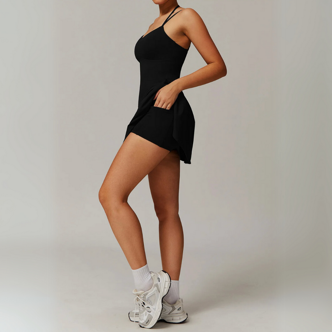 AMALINA V-NECK TENNIS DRESS