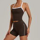 CLOVER HALTERNECK SINGLET & SEAMLESS SHORTS SET