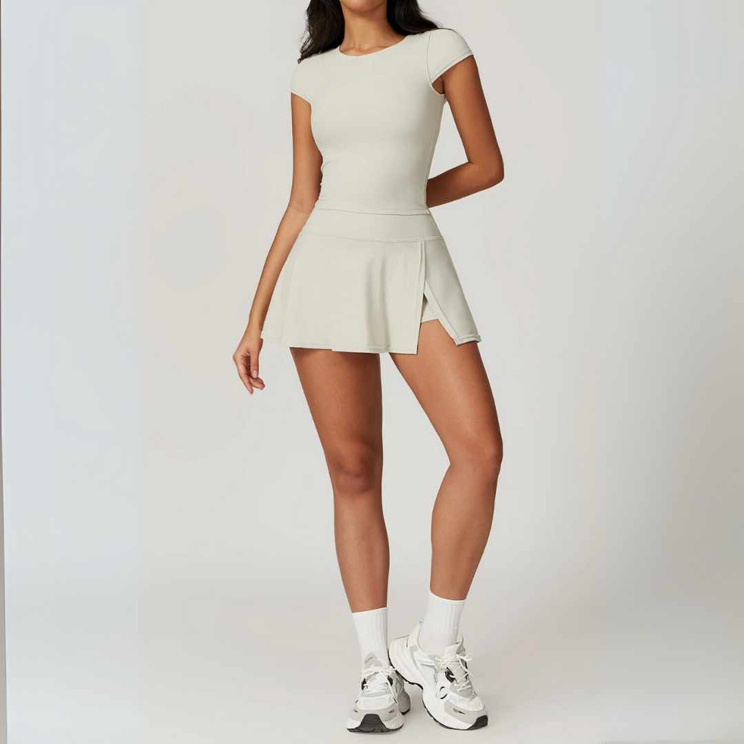 VIVIENNE CROPPED TEE AND SKIRT SET