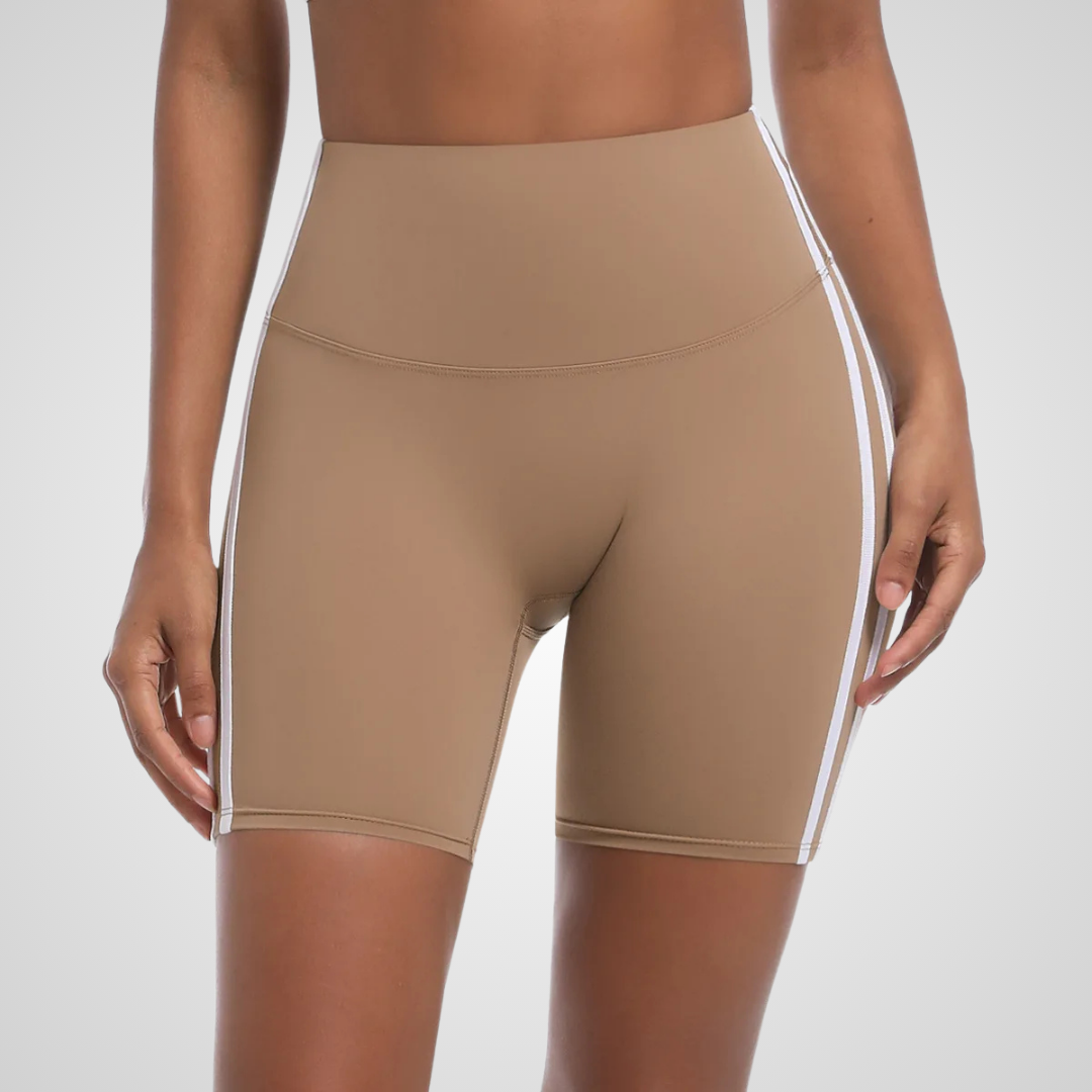 NOLANA HIGH-WAISTED PINSTRIPE SHORTS