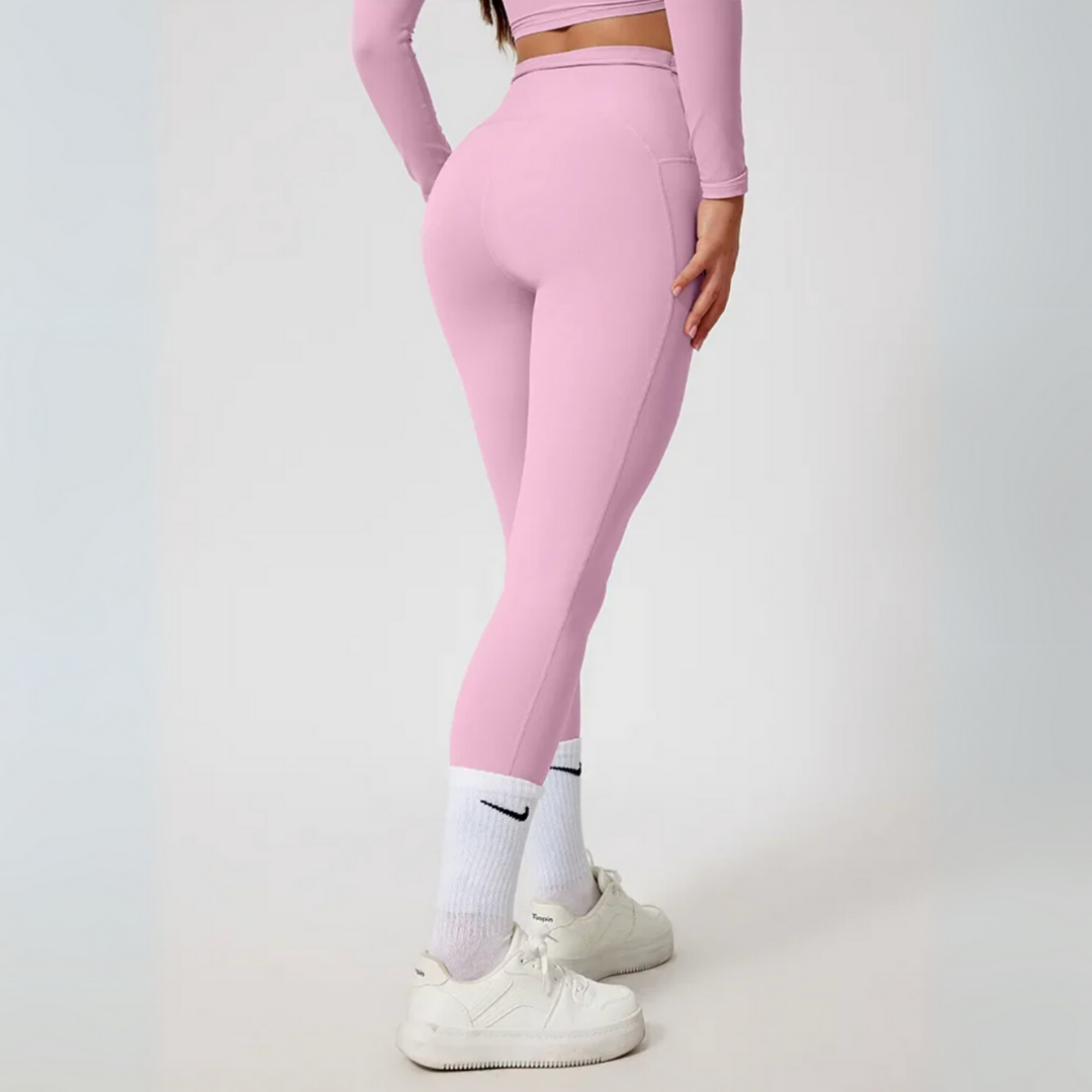 LYSARA LONG SLEEVE TOP AND HIGH-WAIST LEGGINGS SET