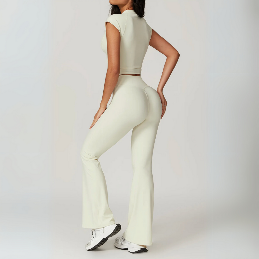 THE TARIJA FLARED V-WAISTED LEGGINGS-Leggings-Gym Giants