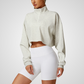 THE SOLINA CROPPED HALF-ZIP SWEATER