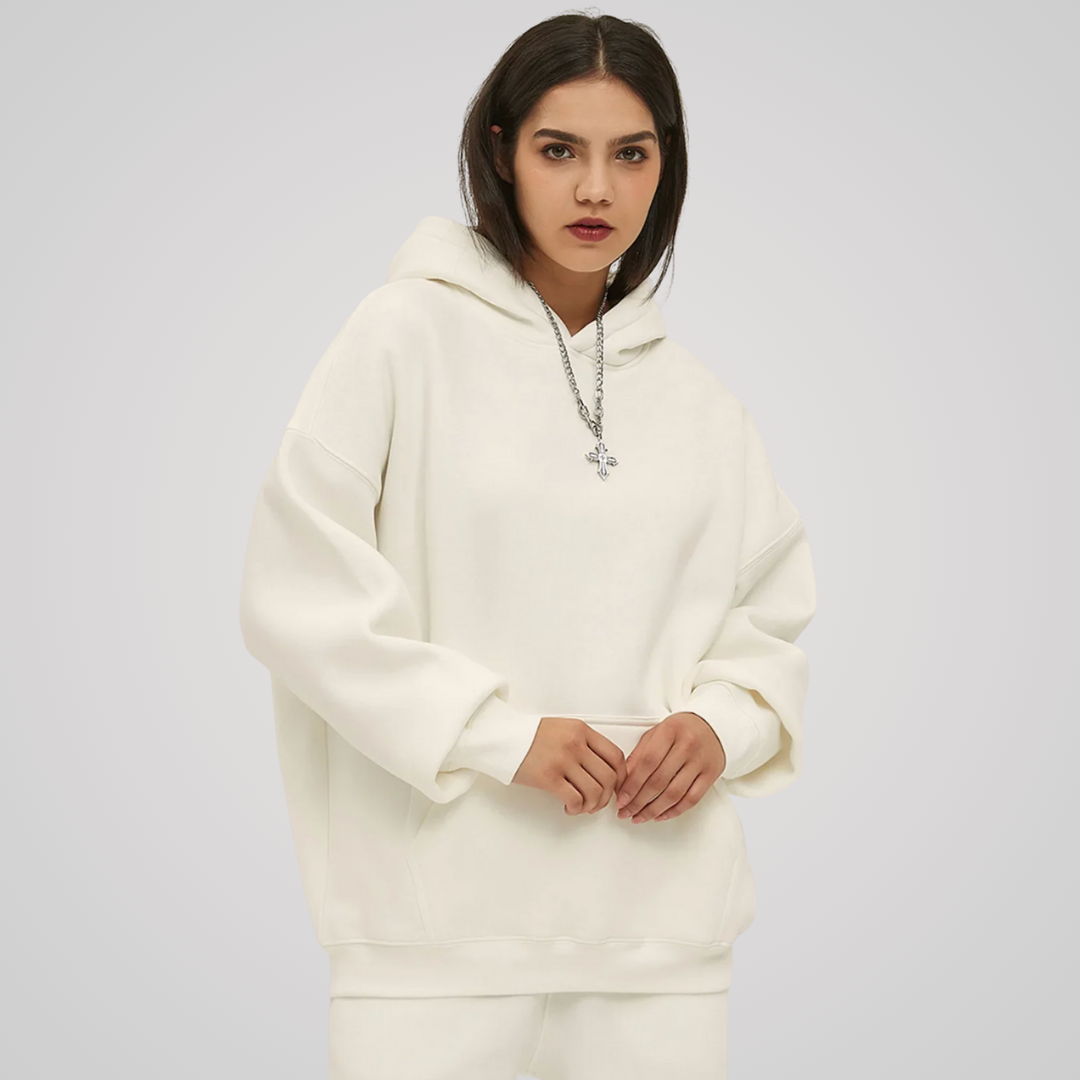 VEIL FLEECE-LINED UNISEX COTTON HOODIE