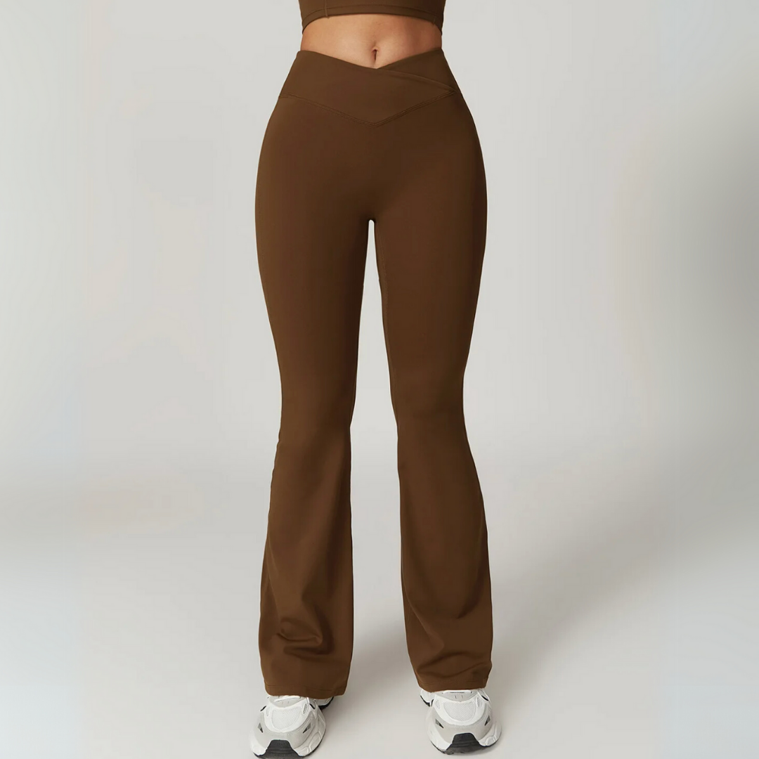 THE TARIJA FLARED V-WAISTED LEGGINGS-Leggings-Gym Giants