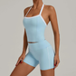 CLOVER HALTERNECK SINGLET & SEAMLESS SHORTS SET