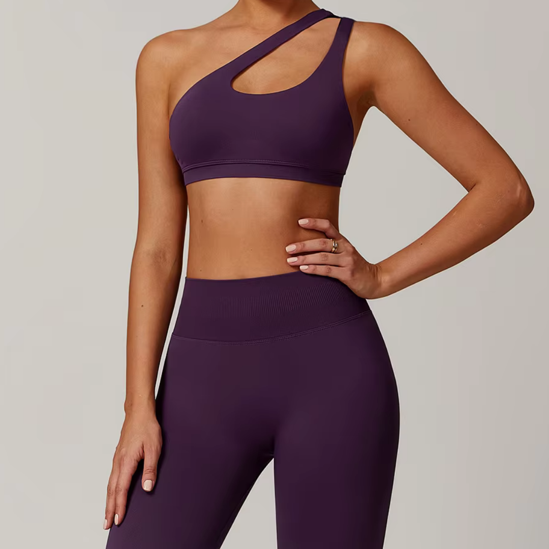THE EVESSA ONE SHOULDER SPORTS BRA-Sports Bras-Gym Giants