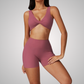 RHODESIA TWIST FRONT SPORTS BRA & SHORTS SET