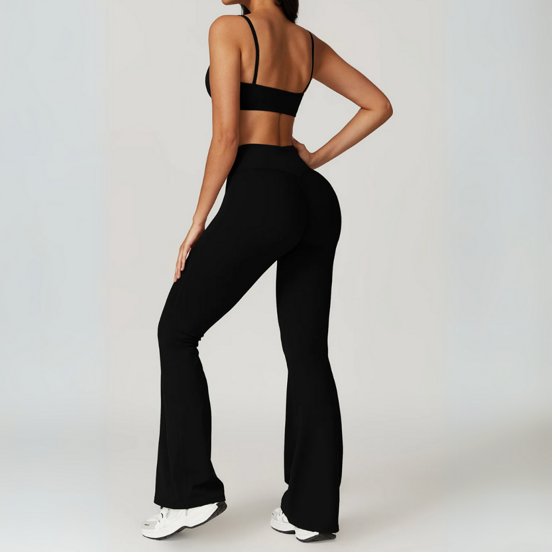 THE TARIJA FLARED V-WAISTED LEGGINGS-Leggings-Gym Giants