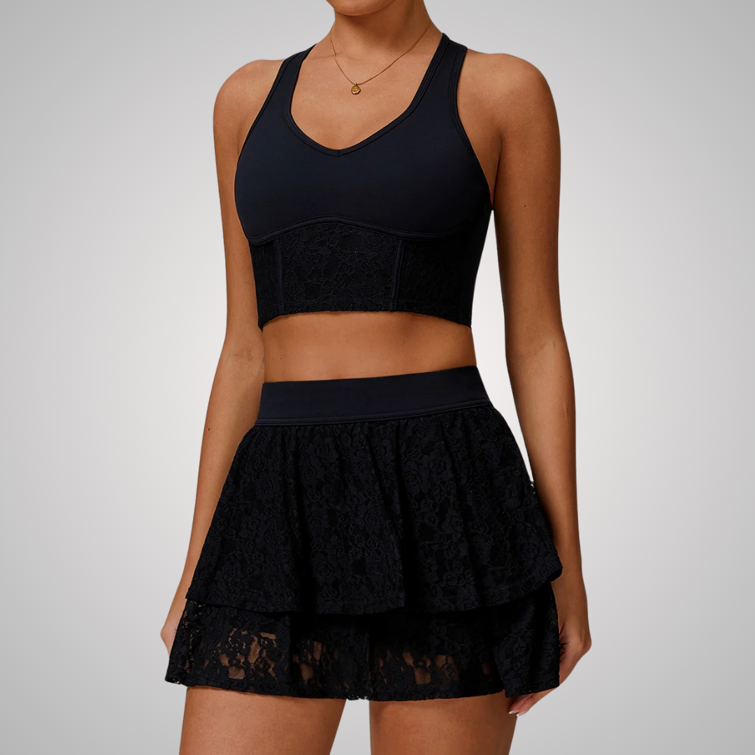 CALANTHA HIGH WAISTED LACE SKIRT