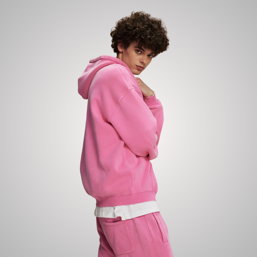 WASHED ZIP-FRONT UNISEX HOODIE