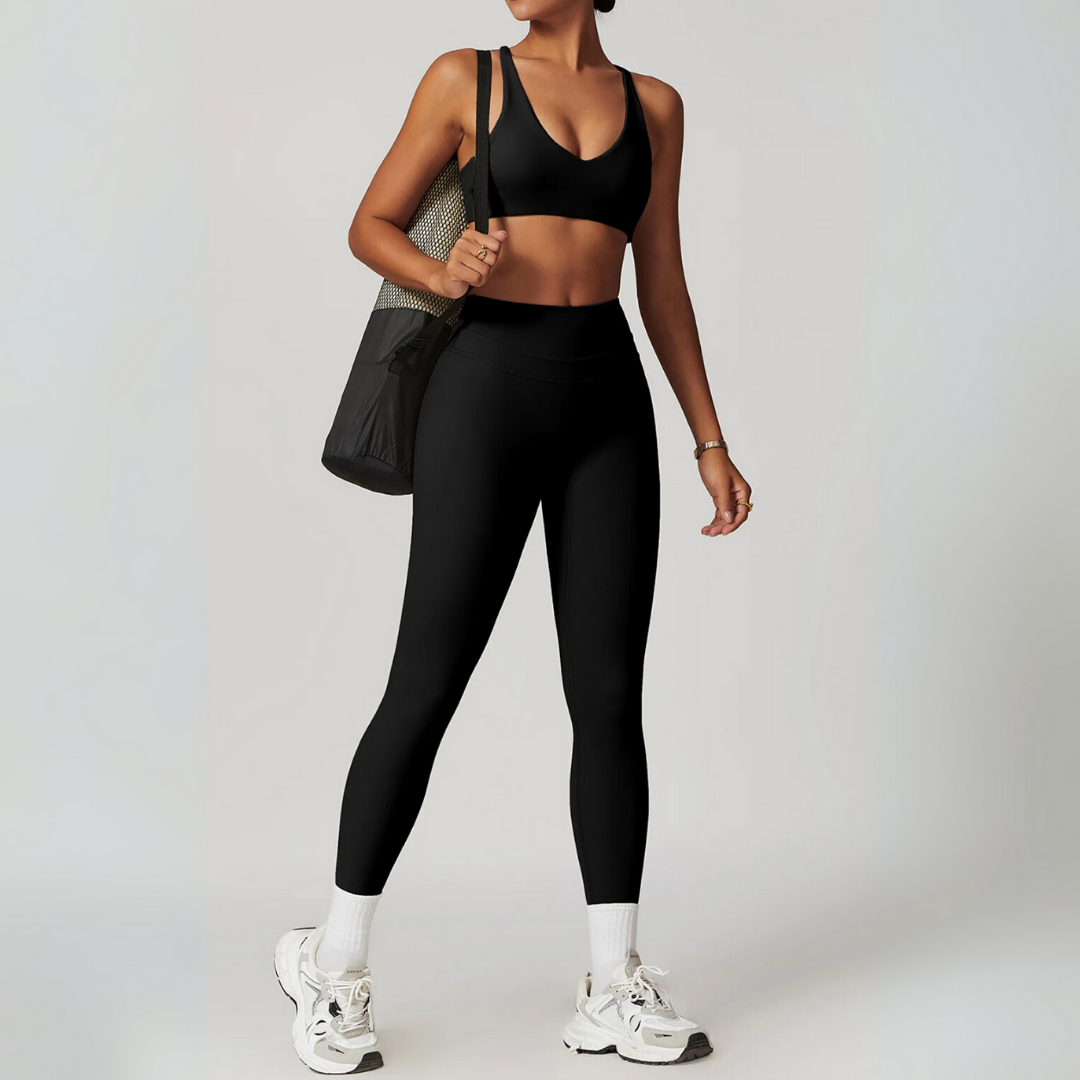 EMMELINE LEGGINGS AND TWIST BACK SPORTS BRA SET