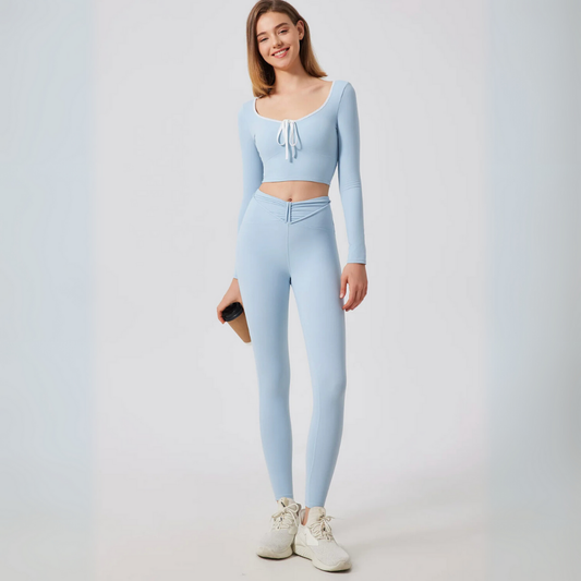 LYSARA LONG SLEEVE TOP AND HIGH-WAIST LEGGINGS SET