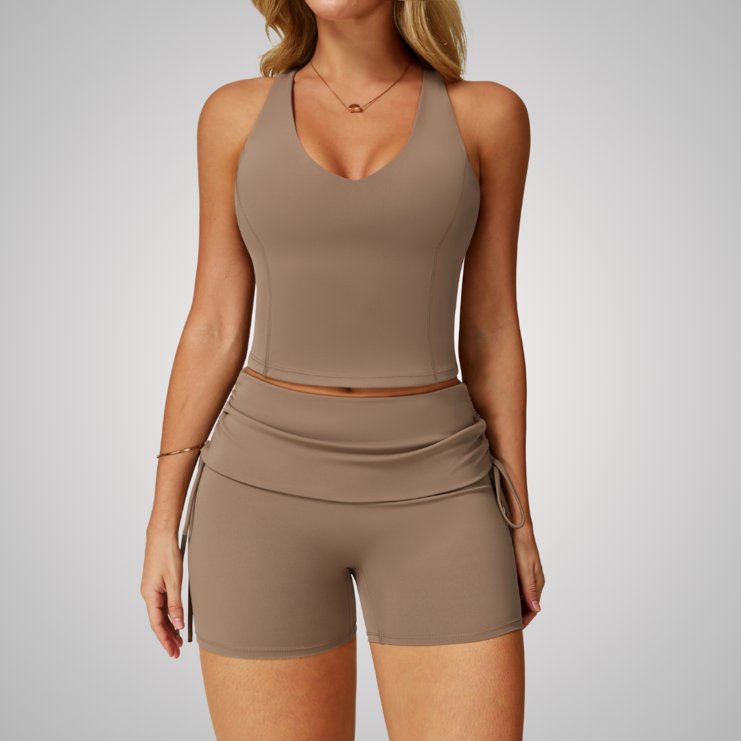 MECCA RACERBACK CROPPED SPORTS BRA