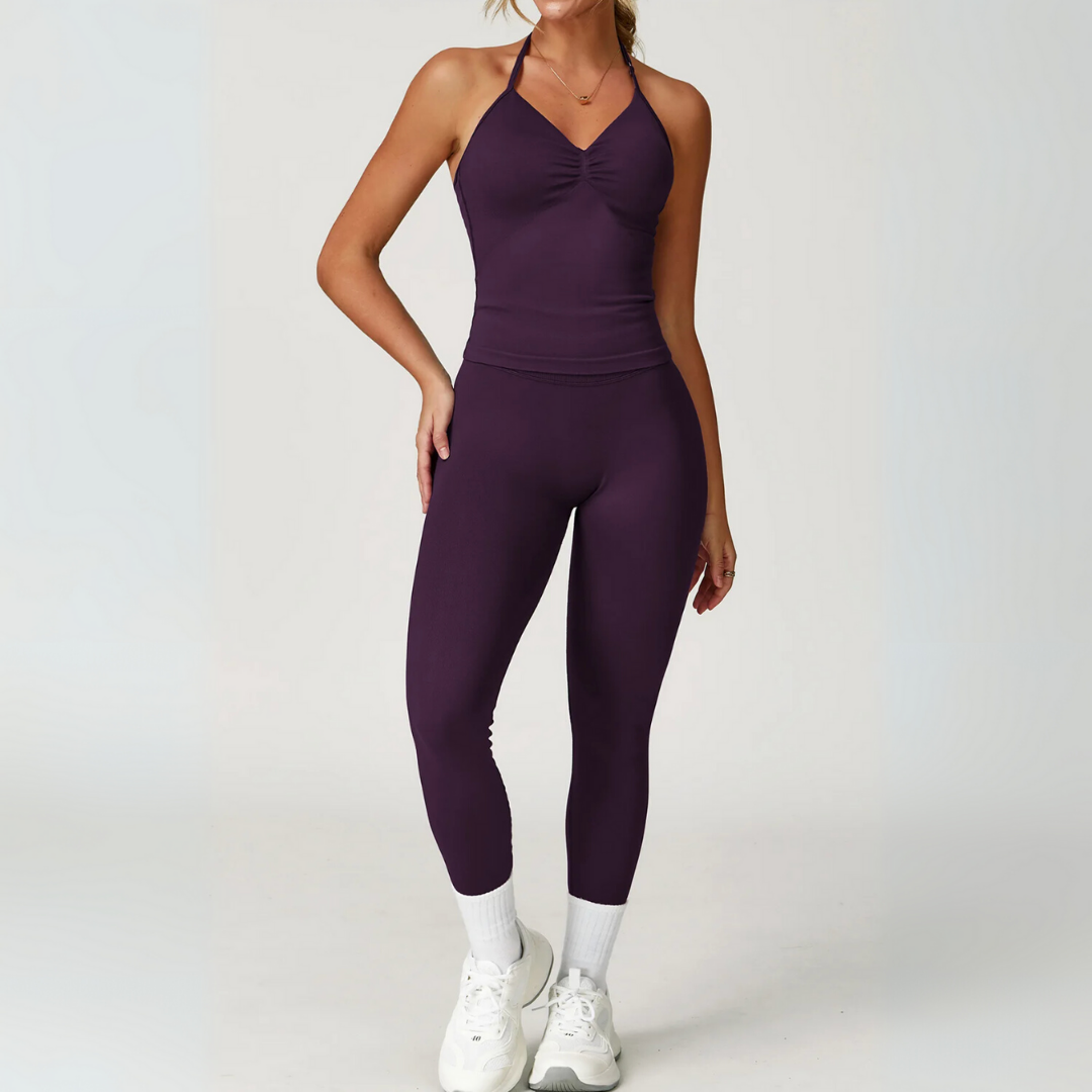 AURORA SEAMLESS HALTER SINGLET & LEGGINGS SET